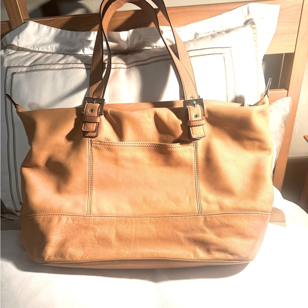 Tan Leatherette Tote Bag
